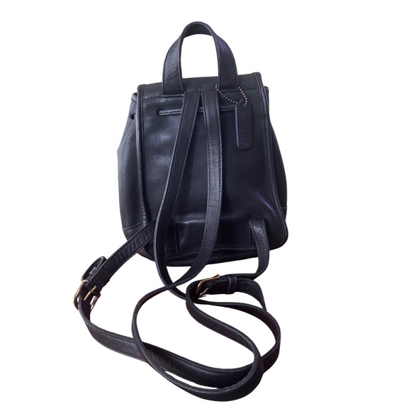 Coach Vintage Mini Backpack 9960 Black Glove Tanned Leather Brass Turnlock '96 - Picture 3 of 10